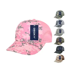 Decky 253 Camouflage Foam Mesh Trucker Hats High Crown 5 Panel Snapback Caps