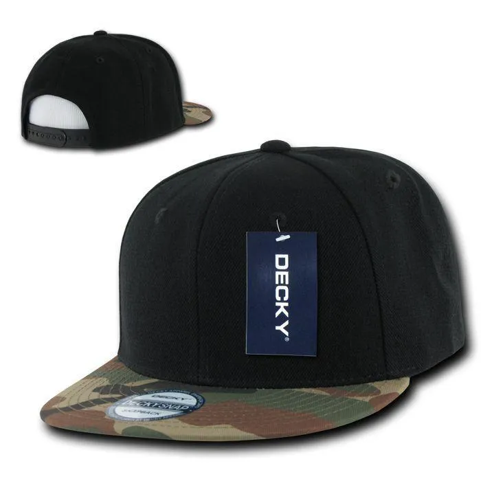 Decky Retro Camouflage Camo Skin Flat Bill Hats Caps 6 Panel Snapback