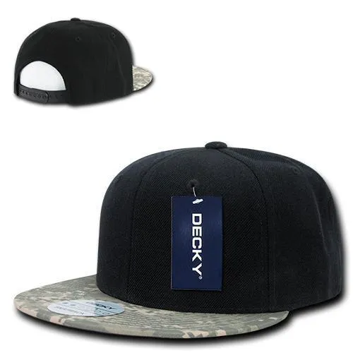 Decky Retro Camouflage Camo Skin Flat Bill Hats Caps 6 Panel Snapback