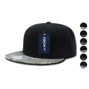 Decky Retro Camouflage Camo Skin Flat Bill Hats Caps 6 Panel Snapback
