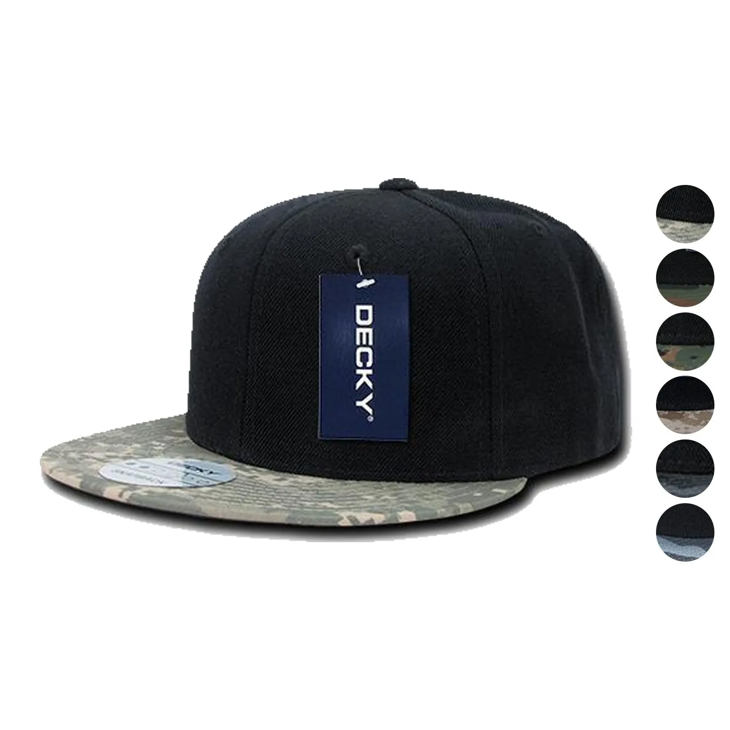 Decky Retro Camouflage Camo Skin Flat Bill Hats Caps 6 Panel Snapback