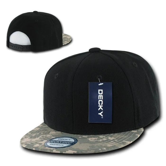 Decky Retro Camouflage Camo Skin Flat Bill Hats Caps 6 Panel Snapback