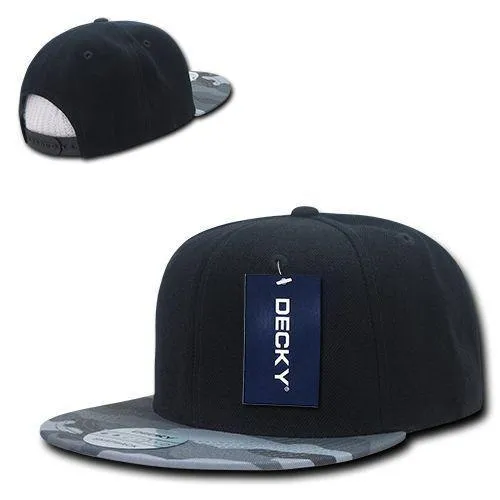 Decky Retro Camouflage Camo Skin Flat Bill Hats Caps 6 Panel Snapback