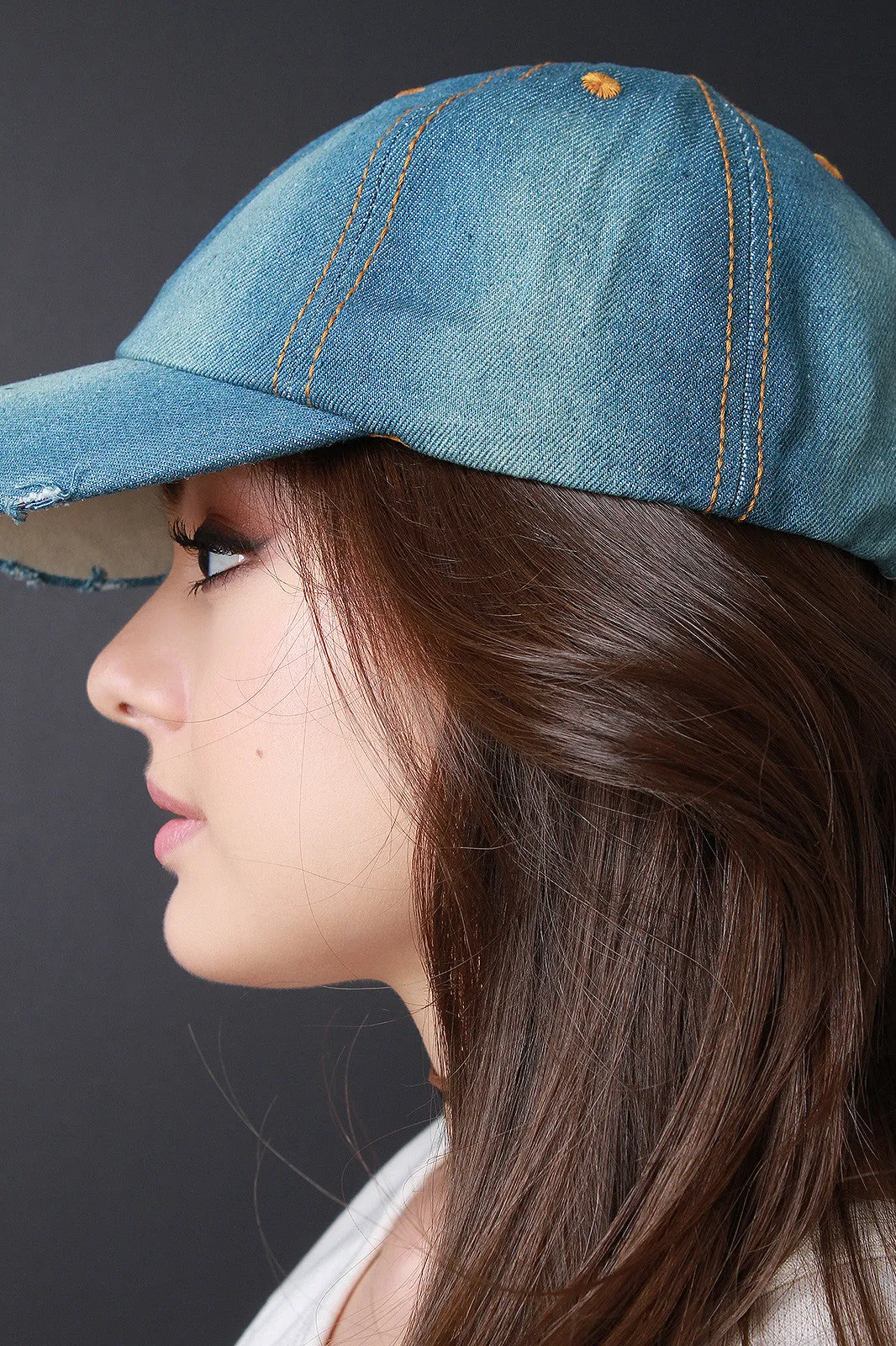 Distressed Denim Hat