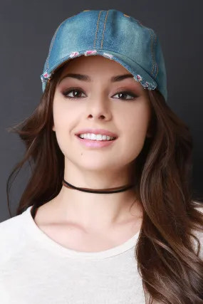 Distressed Denim Hat