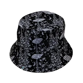 Episodic Moth Black White Night Bucket Hat