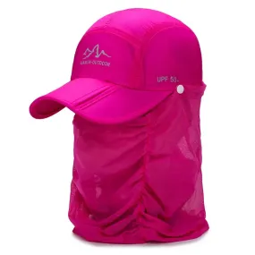 Foldable UV Protection Baseball Caps for Men and Women - Summer Sun Hats with Face and Neck Cover for Outdoor Activities and Fishing