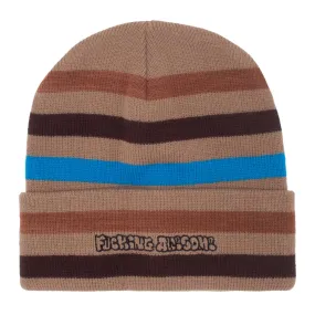 FUCKING AWESOME WANTO STRIPED CUFF BEANIE KHAKI