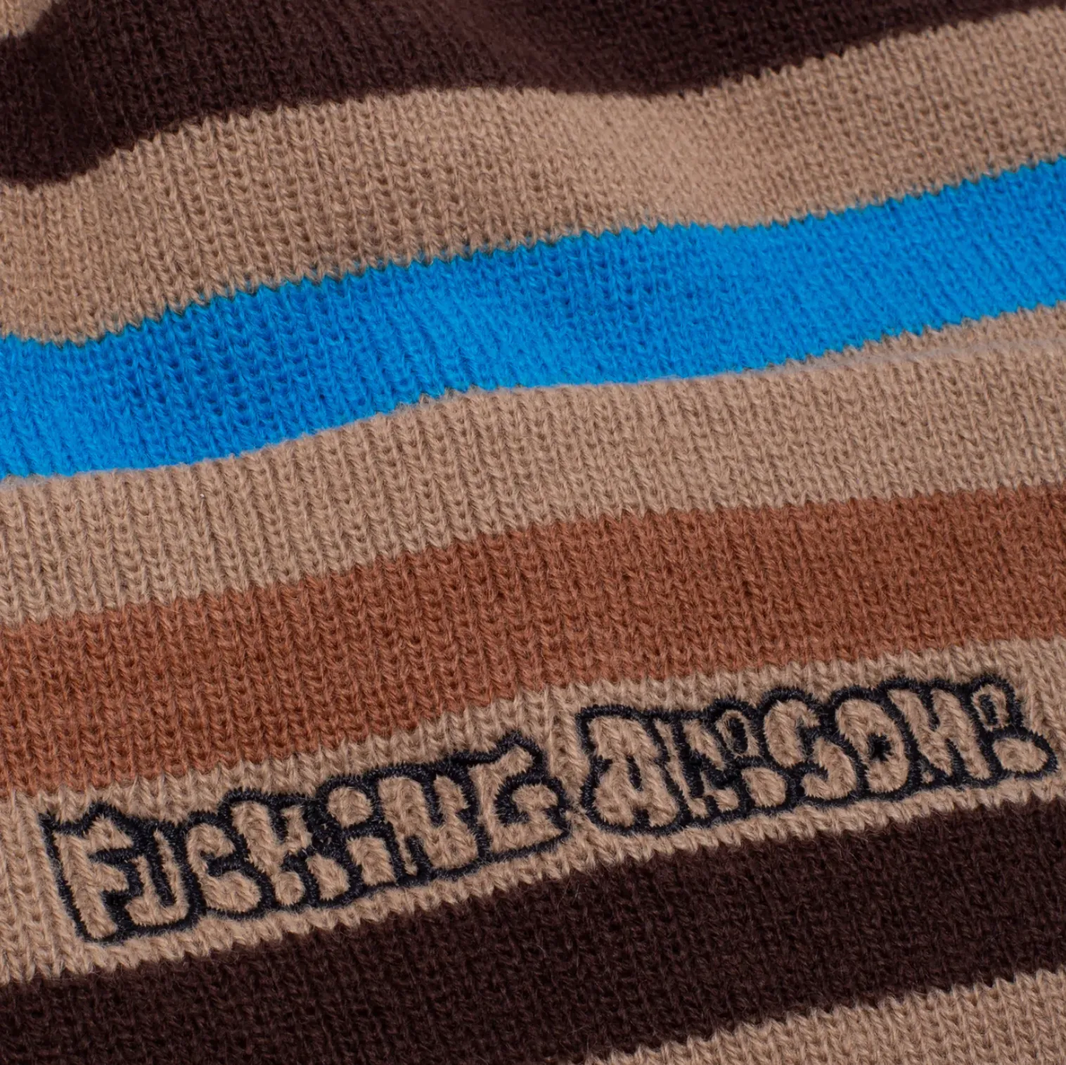 FUCKING AWESOME WANTO STRIPED CUFF BEANIE KHAKI
