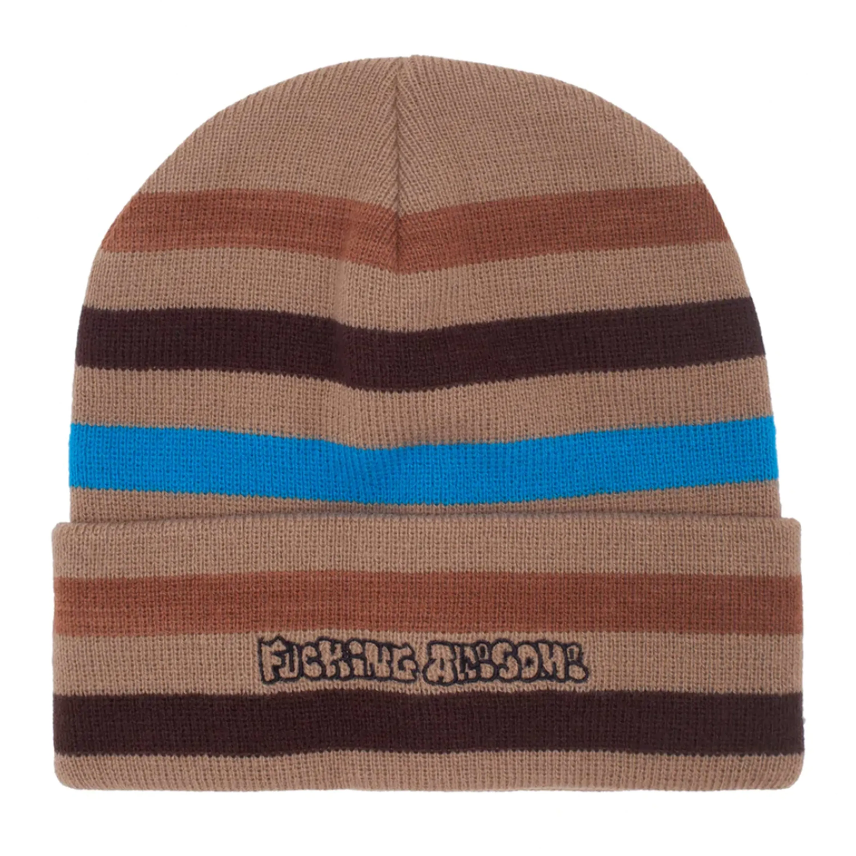 FUCKING AWESOME WANTO STRIPED CUFF BEANIE KHAKI