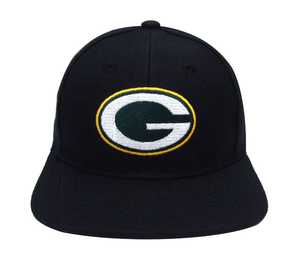 Green Bay Packers Snapback Vintage Logo Cap Hat Black