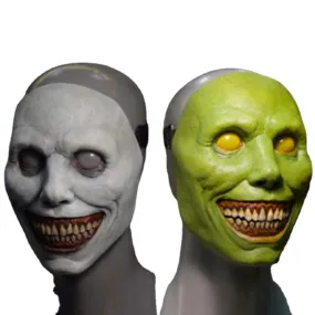 Halloween Horror Mask Cos Exorcist Smile White-Eyed Devil Latex Headgear