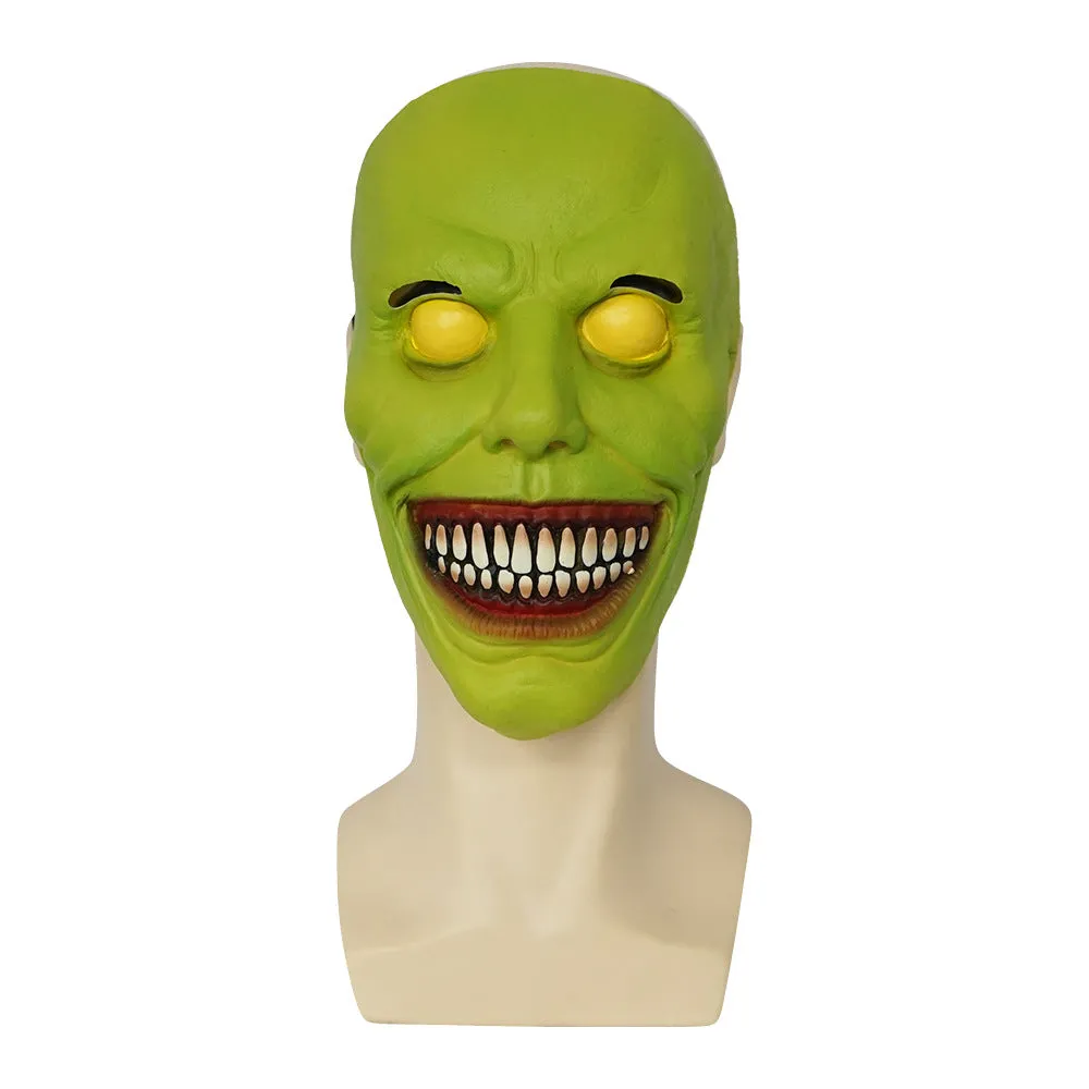 Halloween Horror Mask Cos Exorcist Smile White-Eyed Devil Latex Headgear