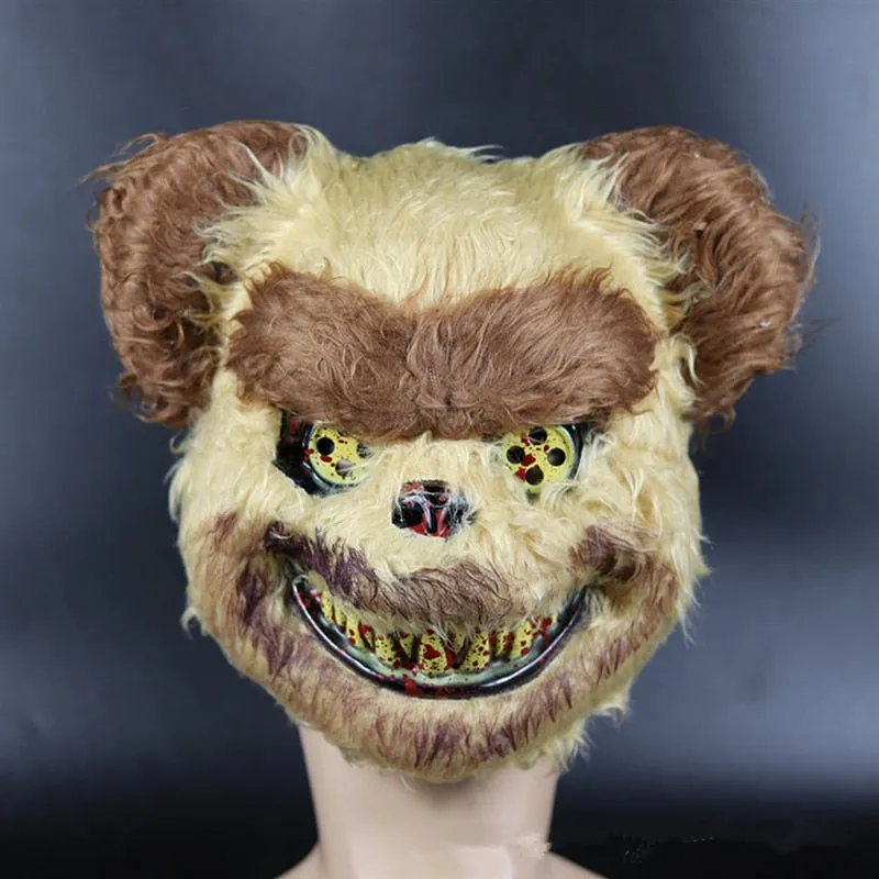Halloween Mask White Bunny Rabbit Bloody Creepy Halloween Horror Killer Masque Scary Adult Mask Dress