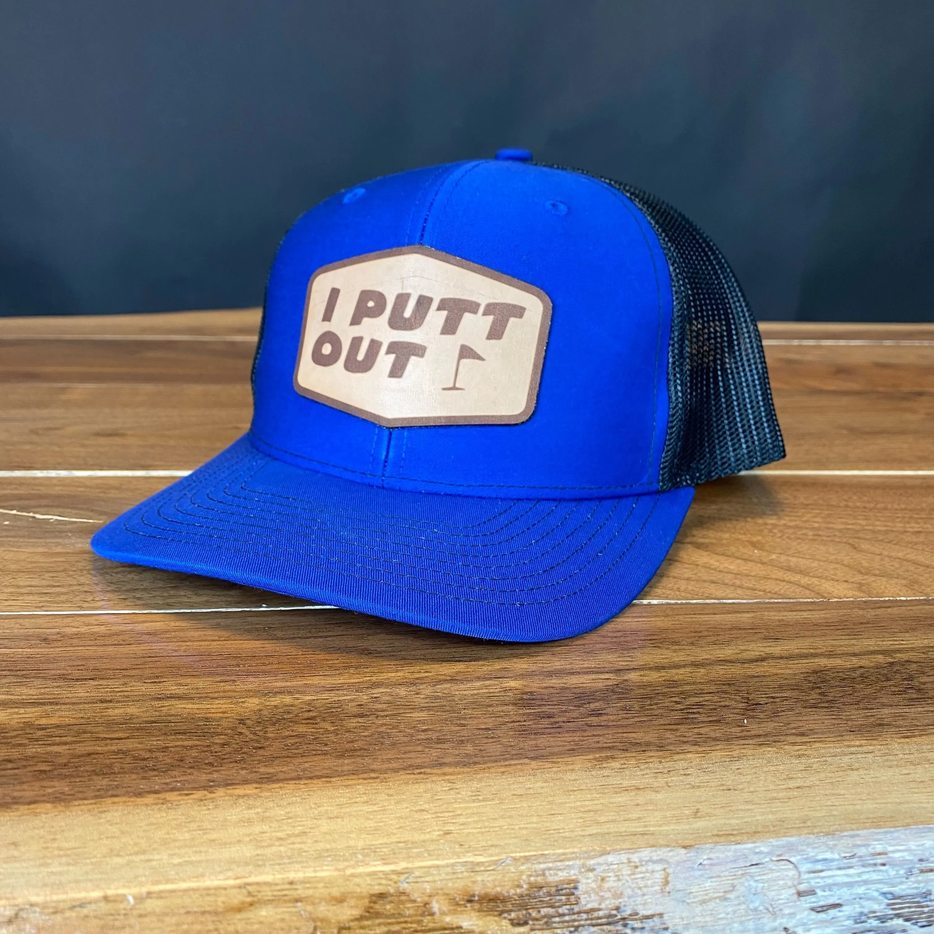 I Putt Out Leather Patch Hat