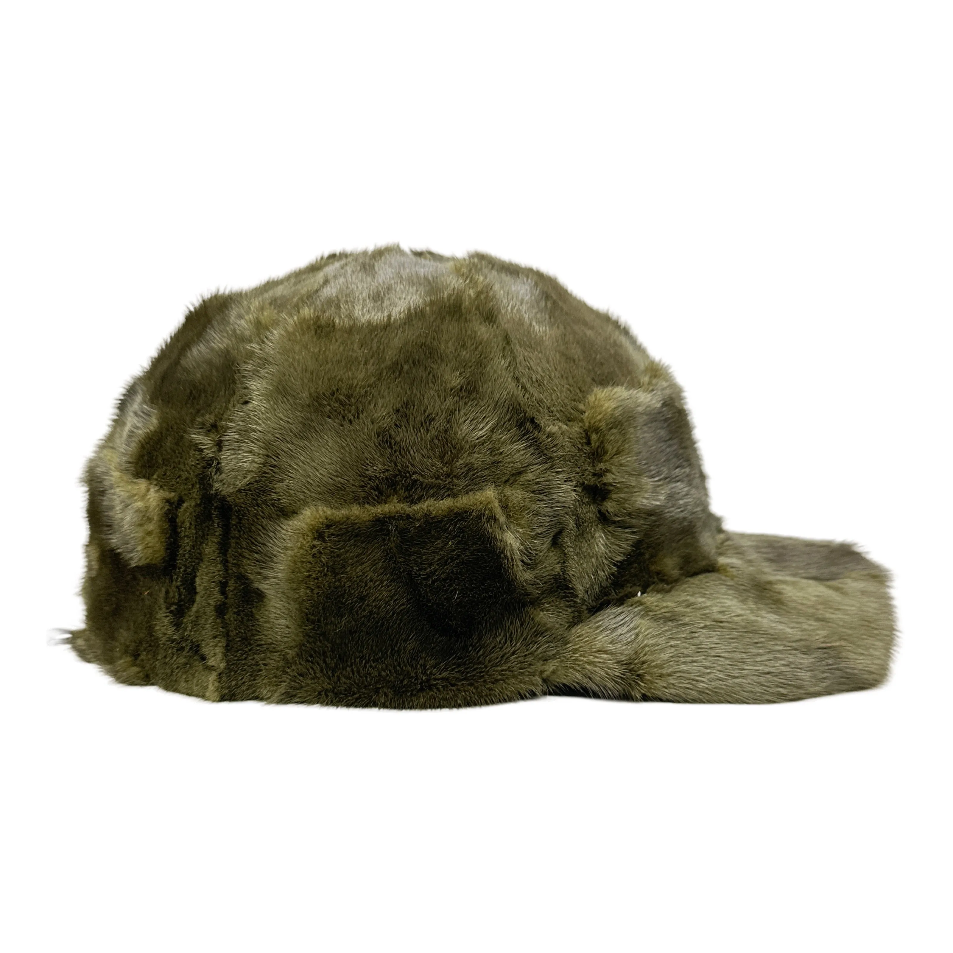 Kashani Olive Diamond Cut Mink Baseball Hat