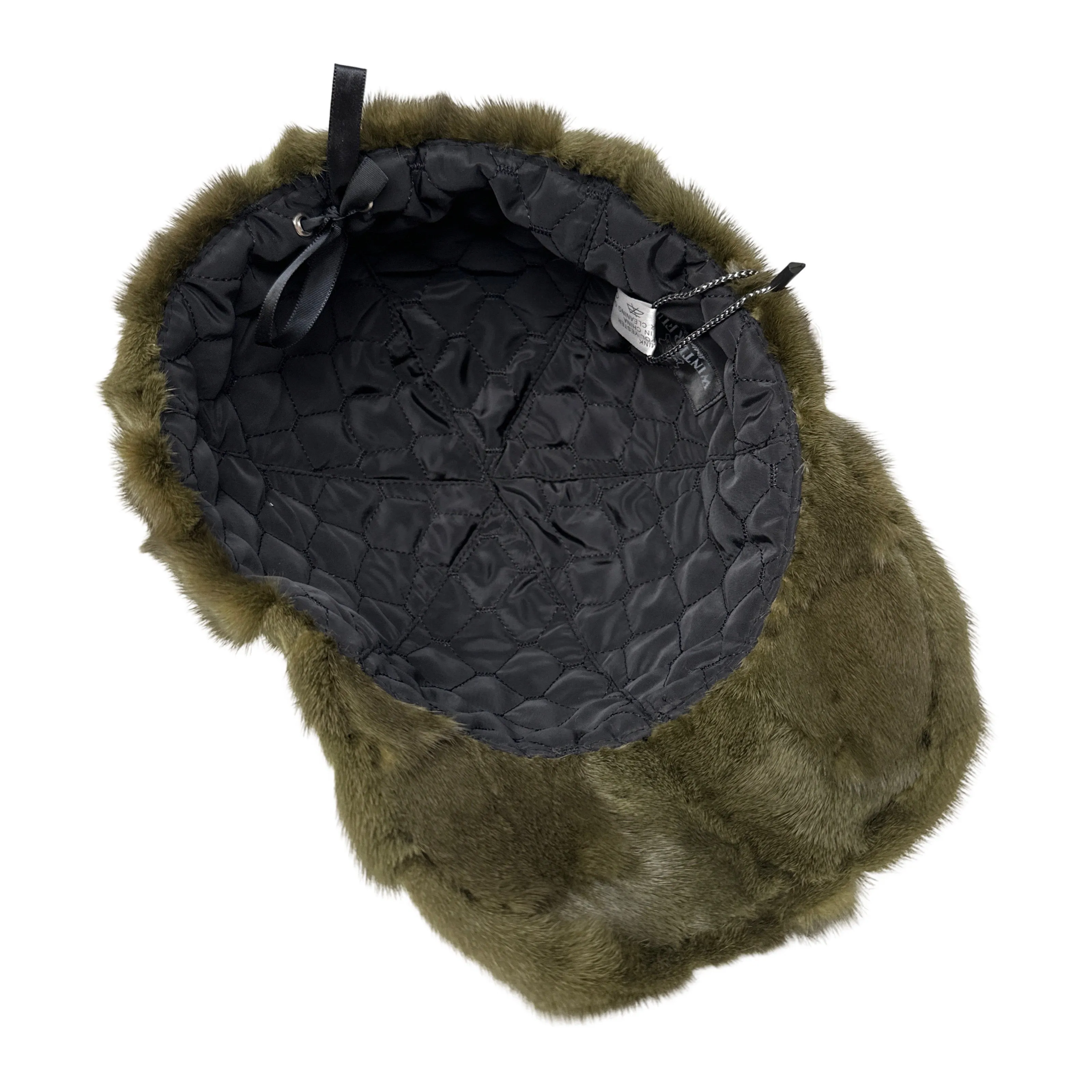 Kashani Olive Diamond Cut Mink Baseball Hat
