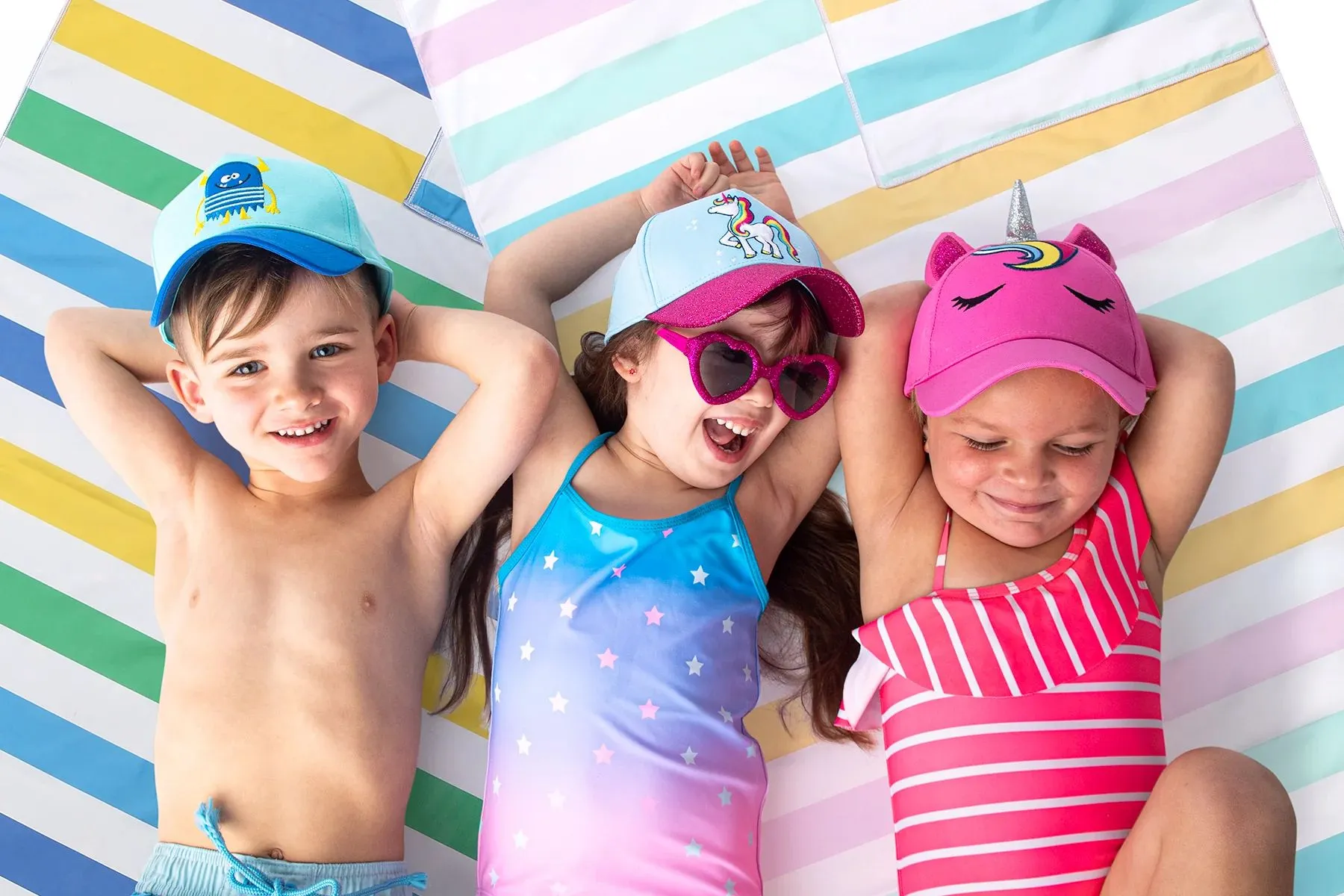 Kids UPF50  Ball Cap - Monster Blue