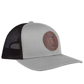 LEATHER 1521 HEATHER GREY/BLACK TRUCKER HAT