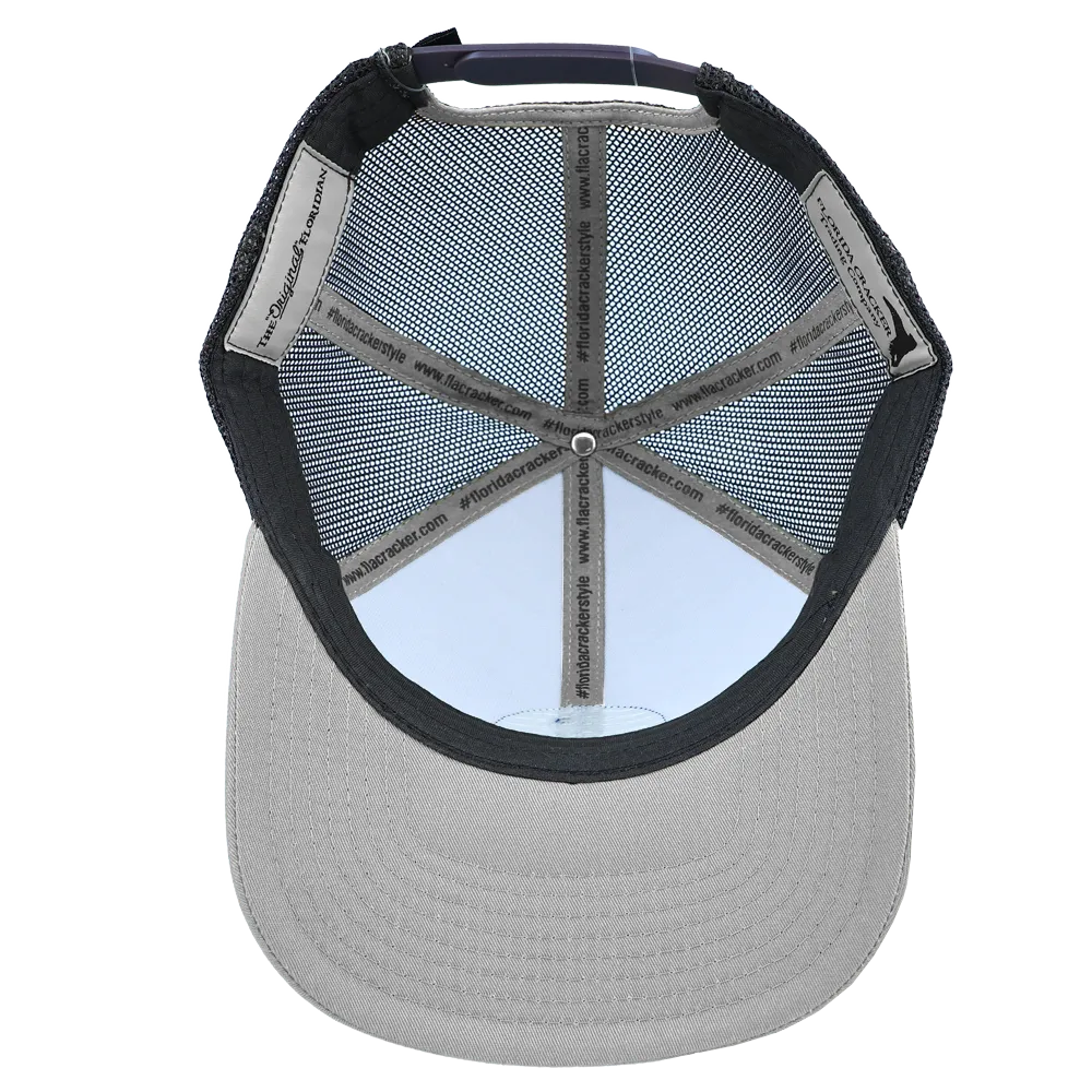 LEATHER 1521 HEATHER GREY/BLACK TRUCKER HAT
