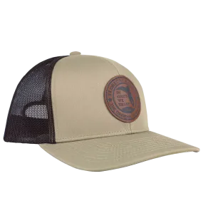 LEATHER 1521 KHAKI /BROWN TRUCKER HAT
