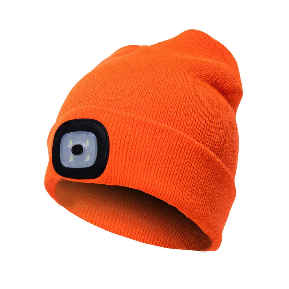 LED Light Beanie Hat Knit Cap Jogging Night Walking