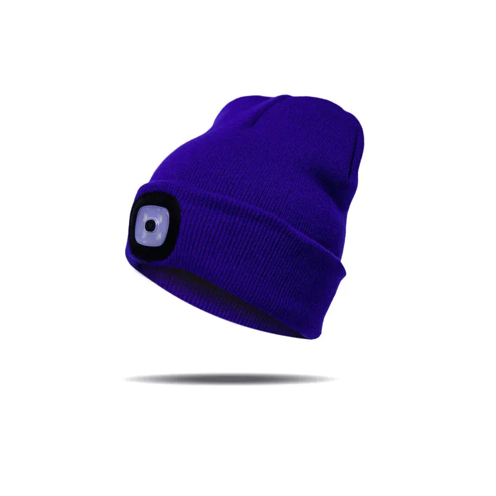 LED Light Beanie Hat Knit Cap Jogging Night Walking