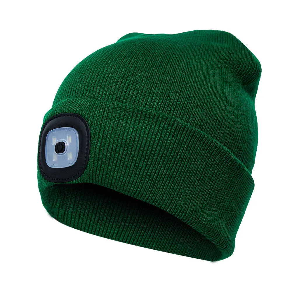 LED Light Beanie Hat Knit Cap Jogging Night Walking