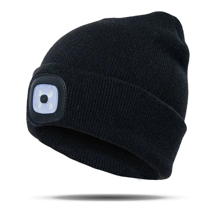 LED Light Beanie Hat Knit Cap Jogging Night Walking