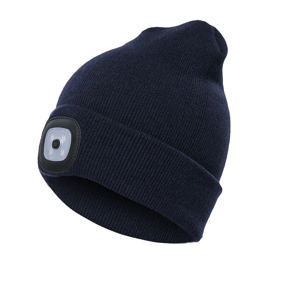 LED Light Beanie Hat Knit Cap Jogging Night Walking