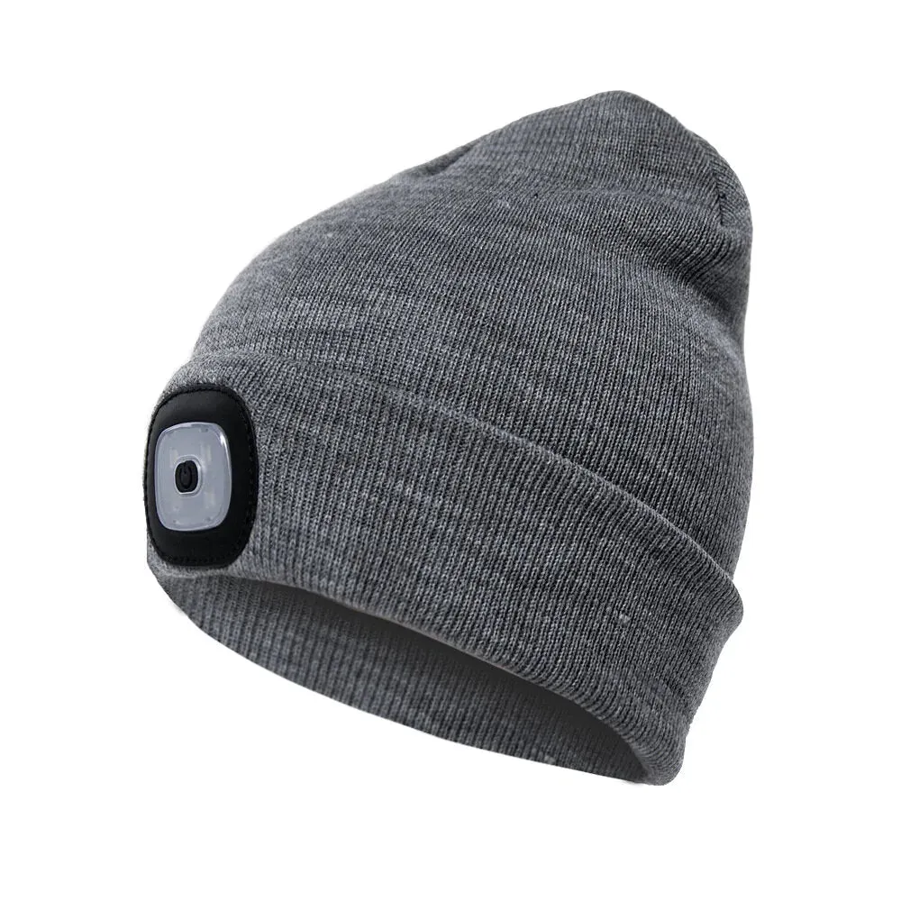 LED Light Beanie Hat Knit Cap Jogging Night Walking