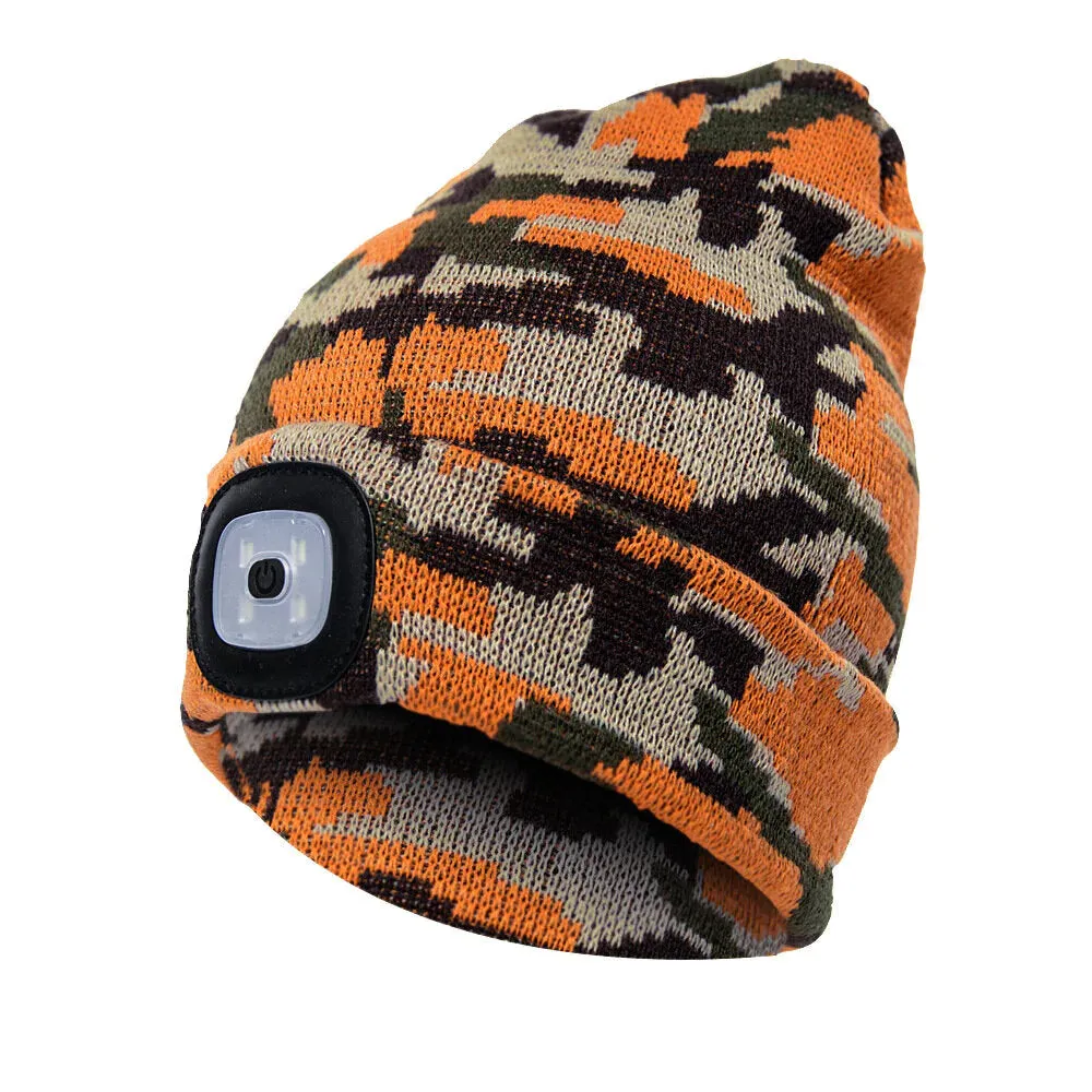 LED Light Beanie Hat Knit Cap Jogging Night Walking