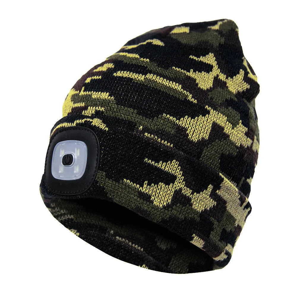 LED Light Beanie Hat Knit Cap Jogging Night Walking