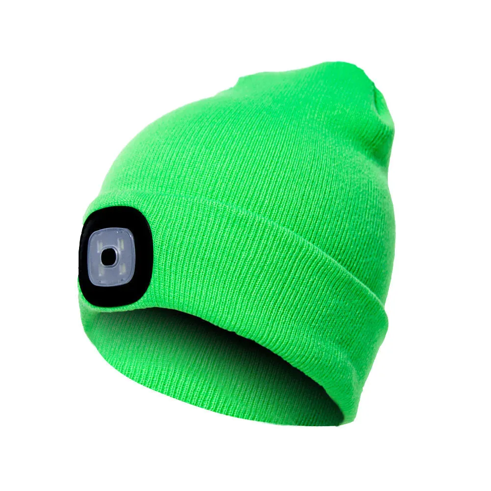 LED Light Beanie Hat Knit Cap Jogging Night Walking