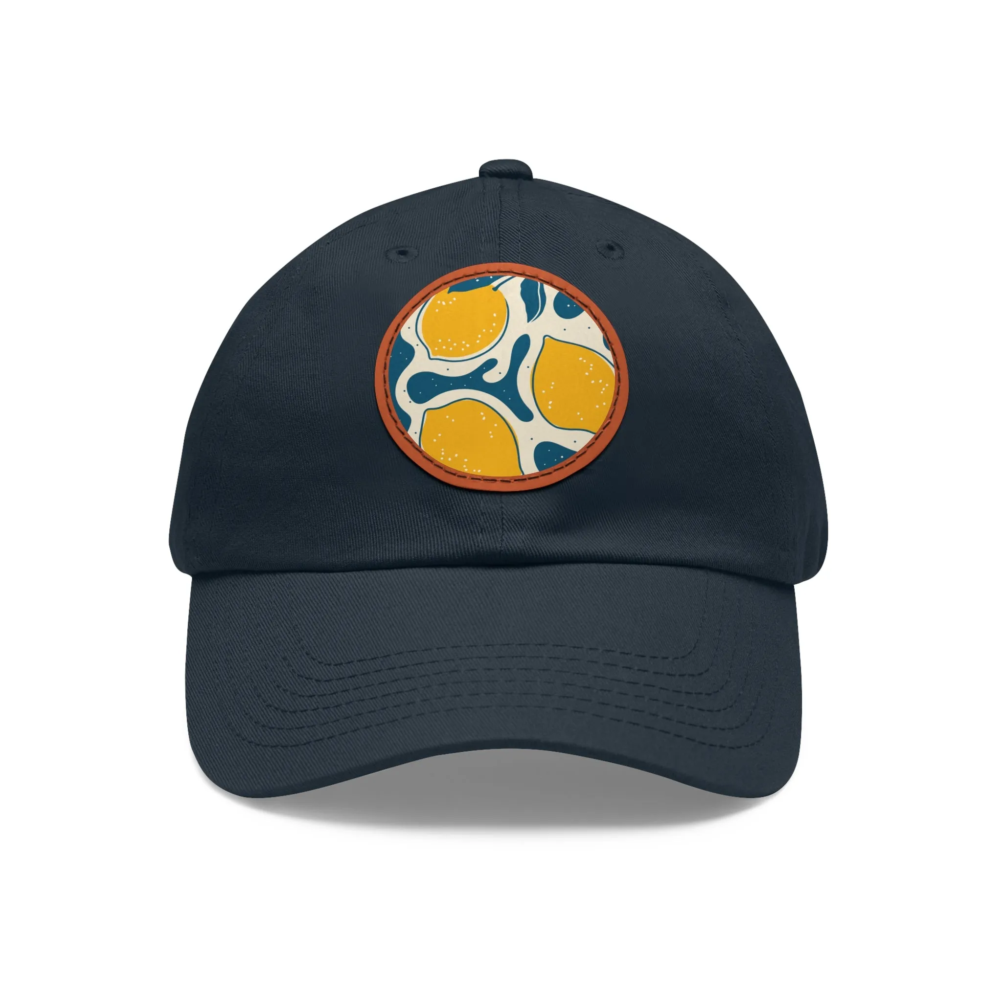 Lemony  Dad Hat with Leather Patch (Round)