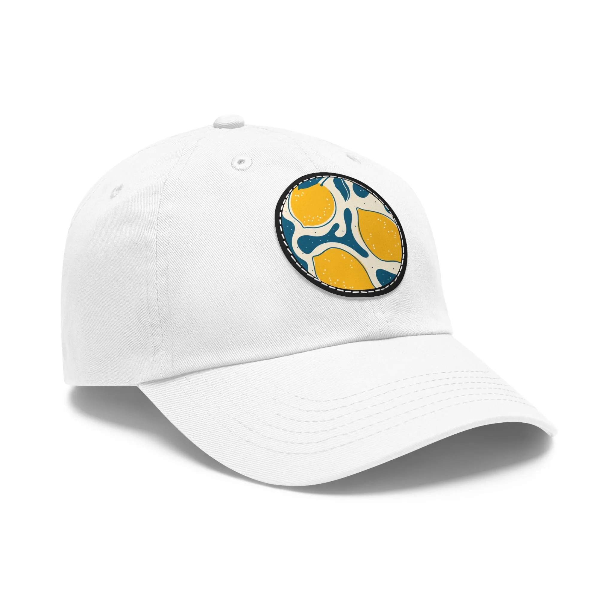 Lemony  Dad Hat with Leather Patch (Round)