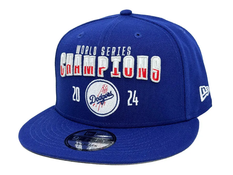 Los Angeles Dodgers Snapback 9Fifty New Era 2024 World Series Champions Block Blue Hat Cap