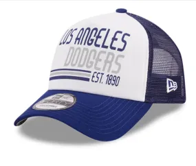 Los Angeles Dodgers Snapback New Era 9Forty Stacked A-Frame Mesh Trucker Blue Cap Hat