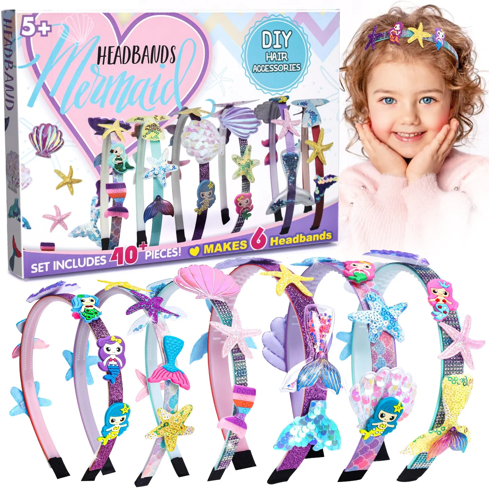 Mermaid gift craft kit | So that fashion can make their own unique DIY mermaid hair accessories