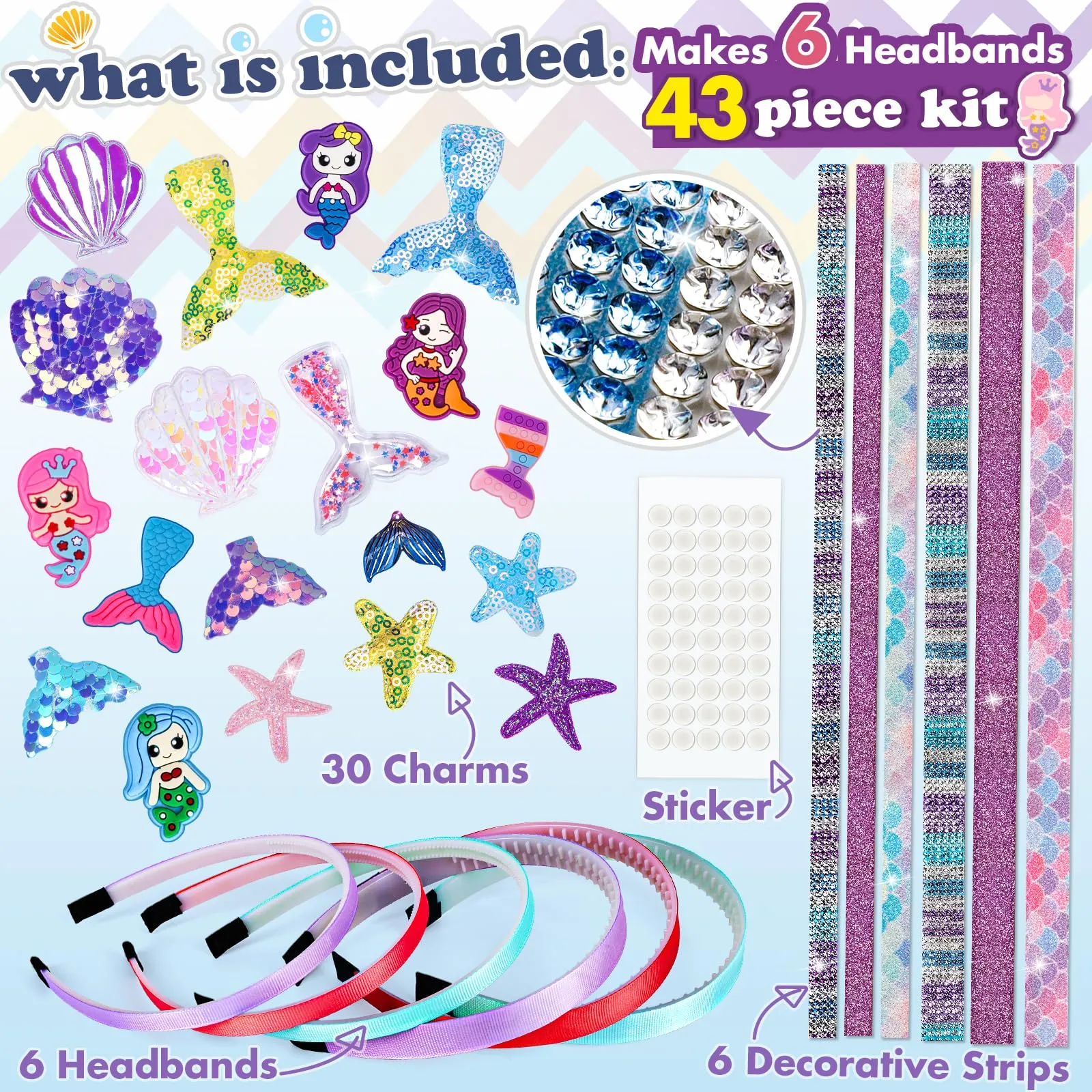 Mermaid gift craft kit | So that fashion can make their own unique DIY mermaid hair accessories
