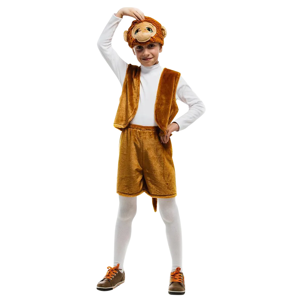 Monkey Jungle Animal Boys Plush Costume Dress-Up Play Kids - Small