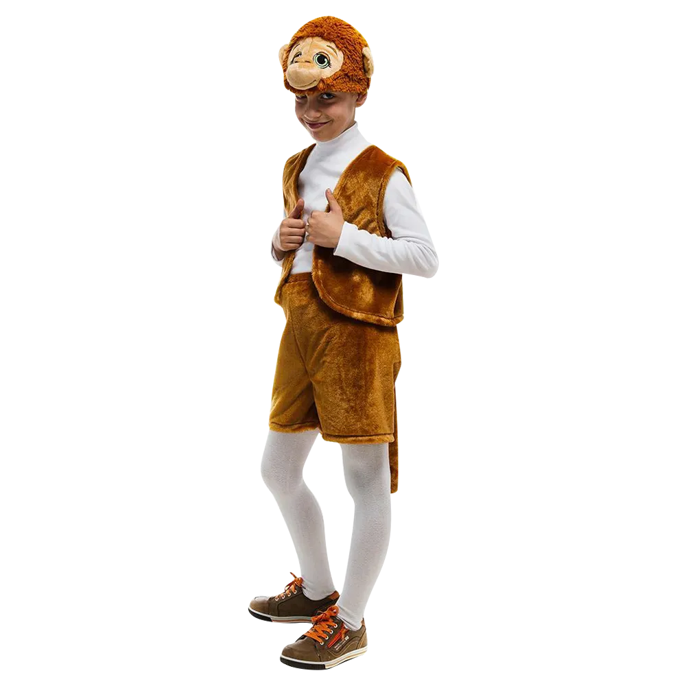 Monkey Jungle Animal Boys Plush Costume Dress-Up Play Kids - Small