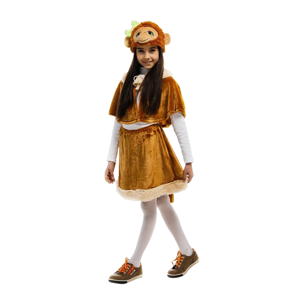 Monkey Jungle Animal Girls Plush Costume Dress-Up Play Kids - Small