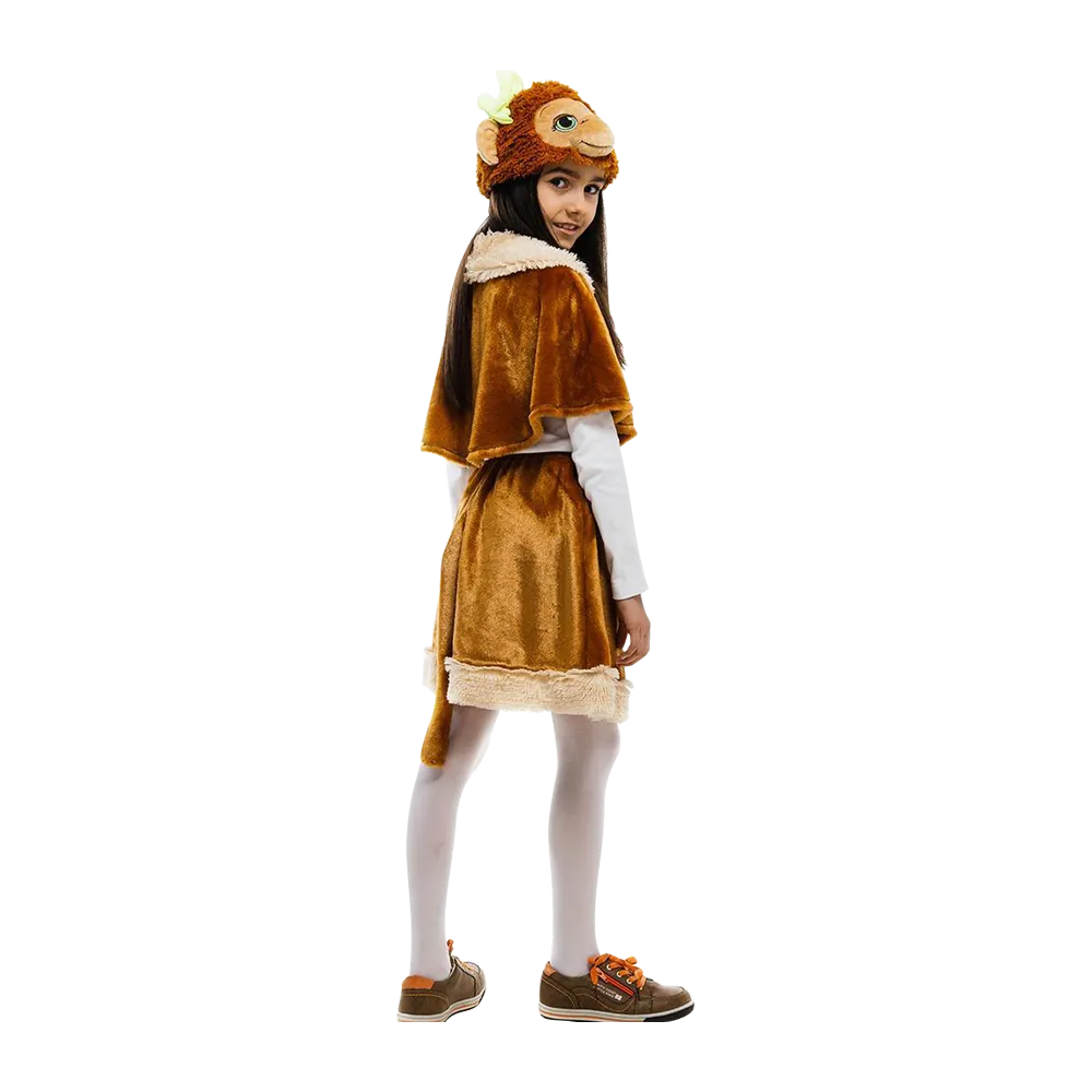 Monkey Jungle Animal Girls Plush Costume Dress-Up Play Kids - Small