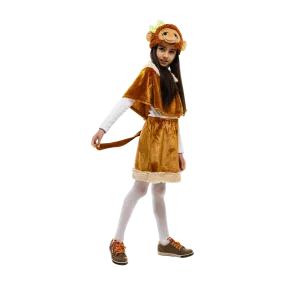Monkey Jungle Animal Girls Plush Costume Dress-Up Play Kids - Small