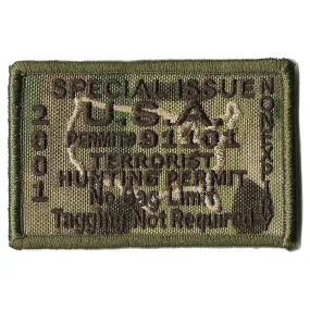 MULTICAM - Terrorist Hunting Permit Tactical Patch - 2" x 3"