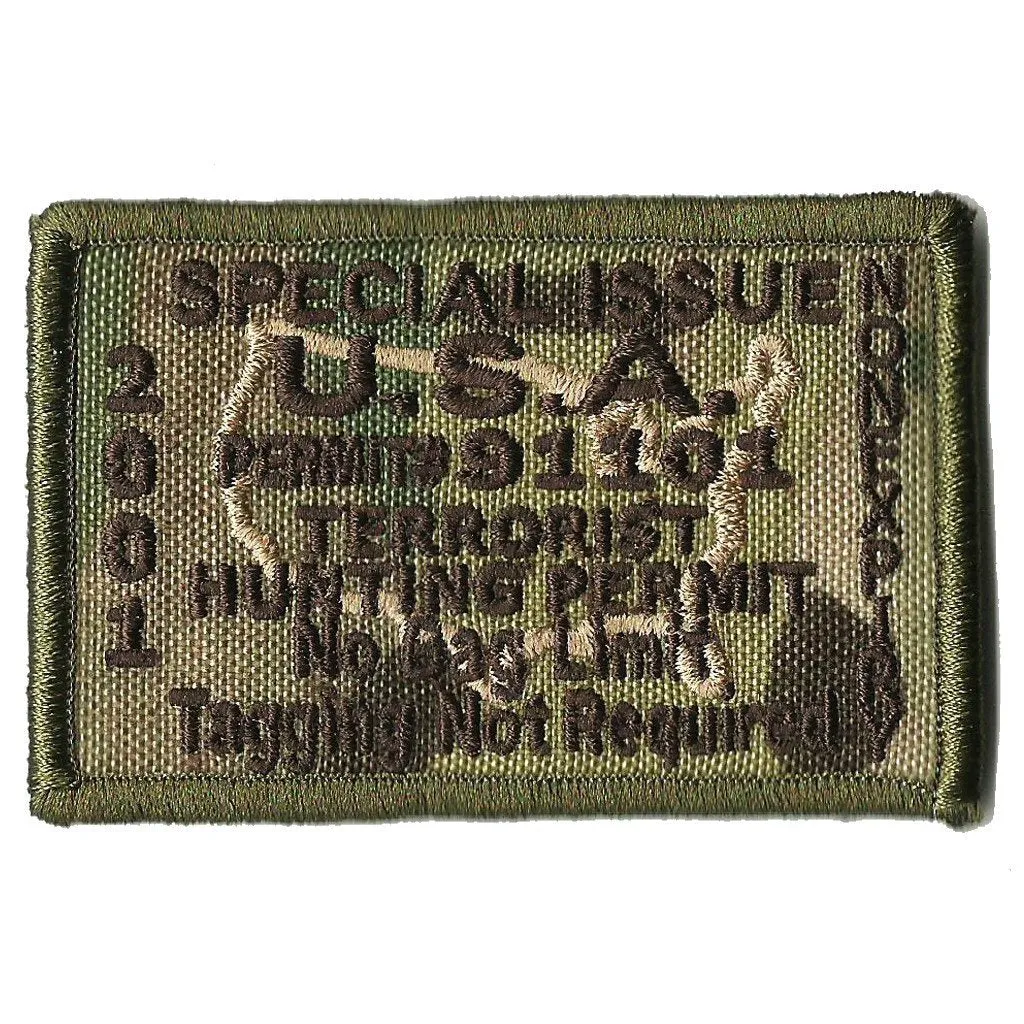 MULTICAM - Terrorist Hunting Permit Tactical Patch - 2" x 3"