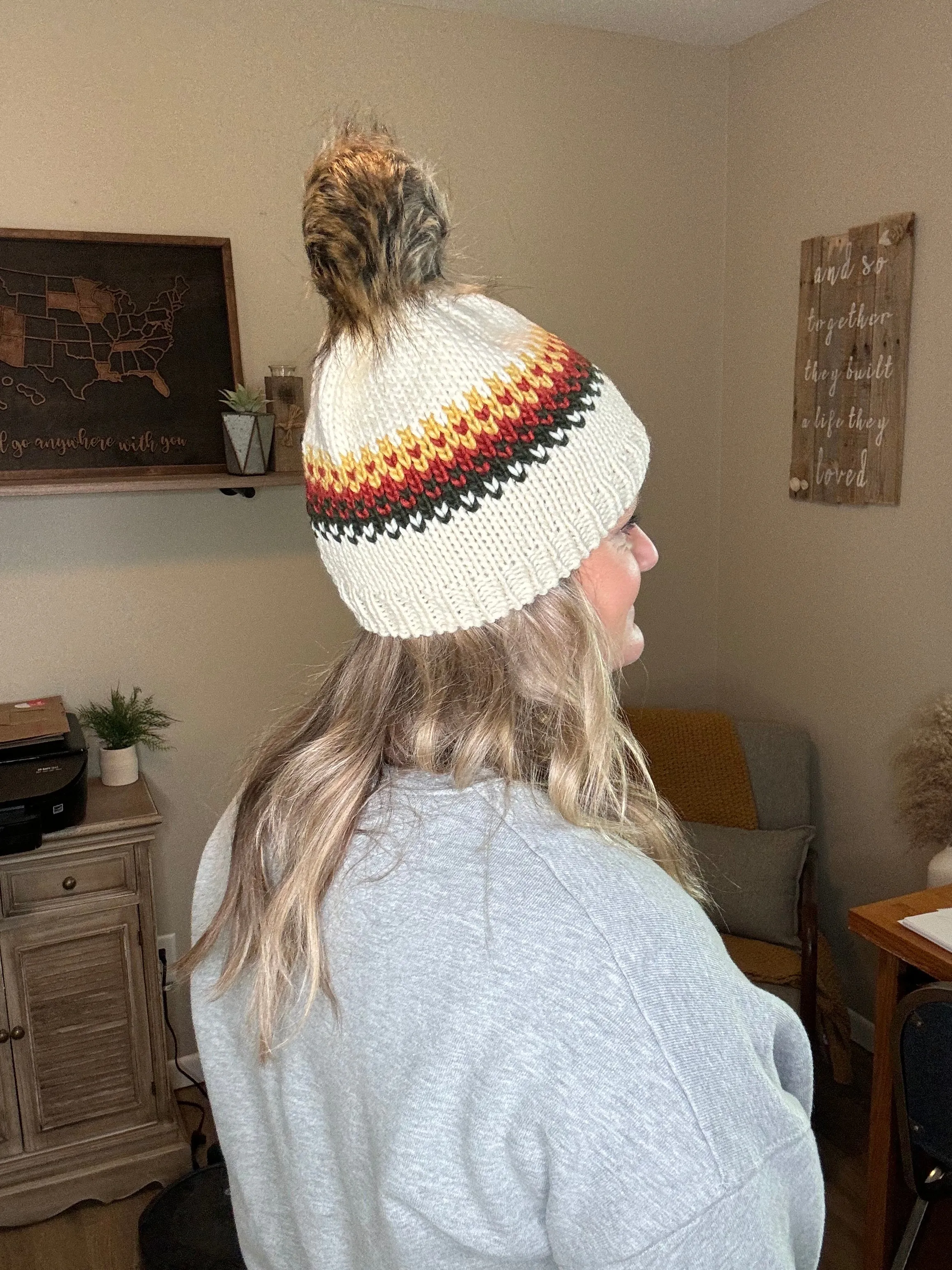 Multicolor Pom Hat
