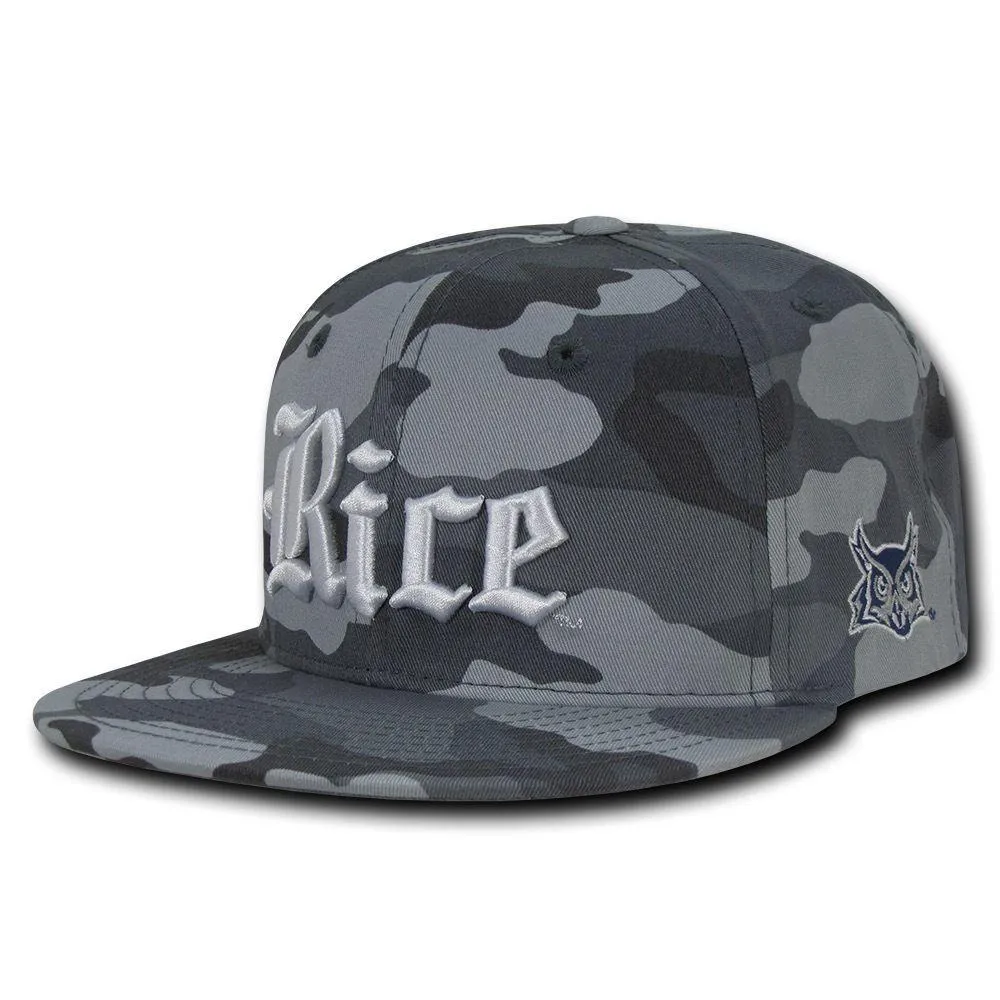 NCAA Rice Owls University 6 Panel Camo Camouflage Snapback Baseball Caps Hats