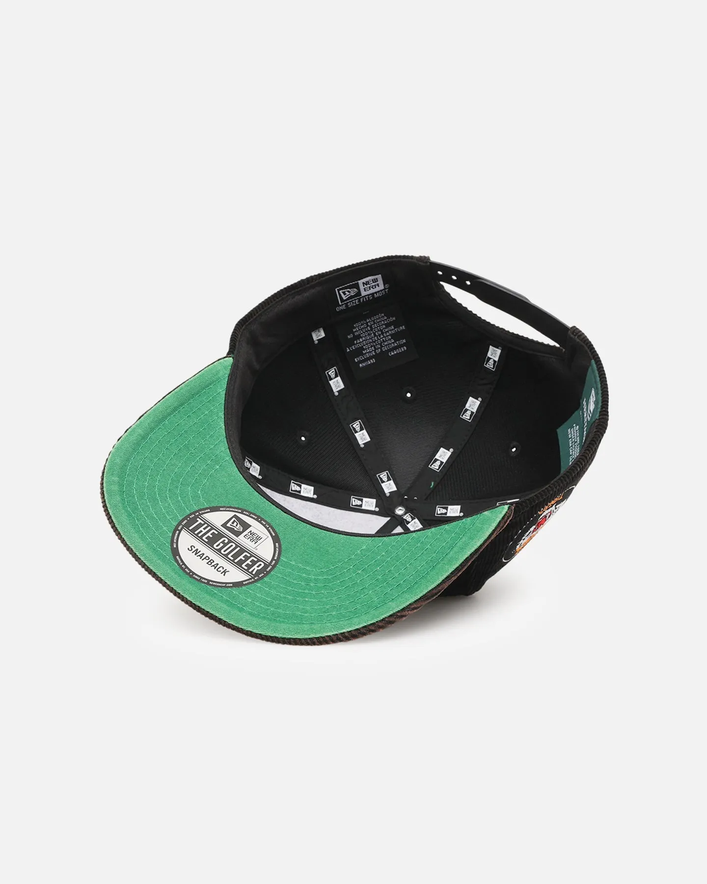 New Era Balmain Tigers 'NRL Golfer Washed Black' Pre-Curved Corduroy Golfer Snapback Washed Black